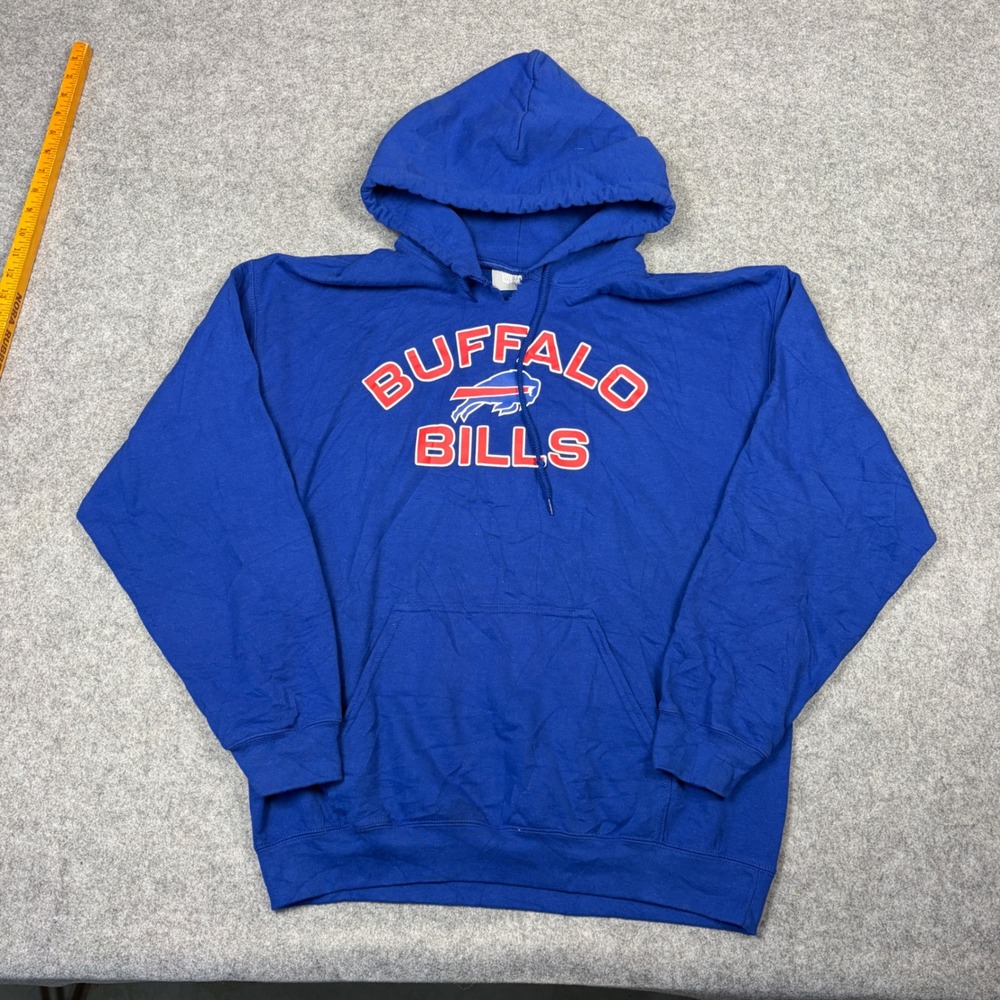 NFL Team Apparel Buffalo Bills Hoodie Mens Large Blue Pullover Sweatshirt